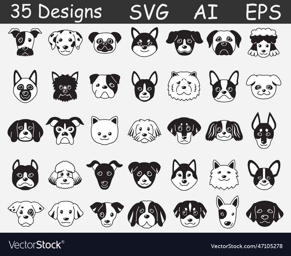 Dog peeking svg eps ai bundle cricut cut Vector Image