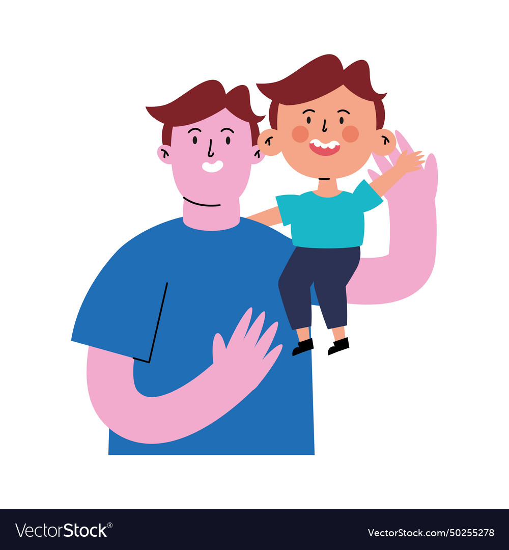 Father and little son Royalty Free Vector Image