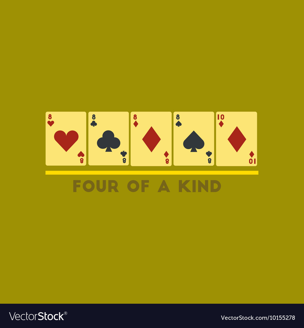 Flat icon on stylish background poker four