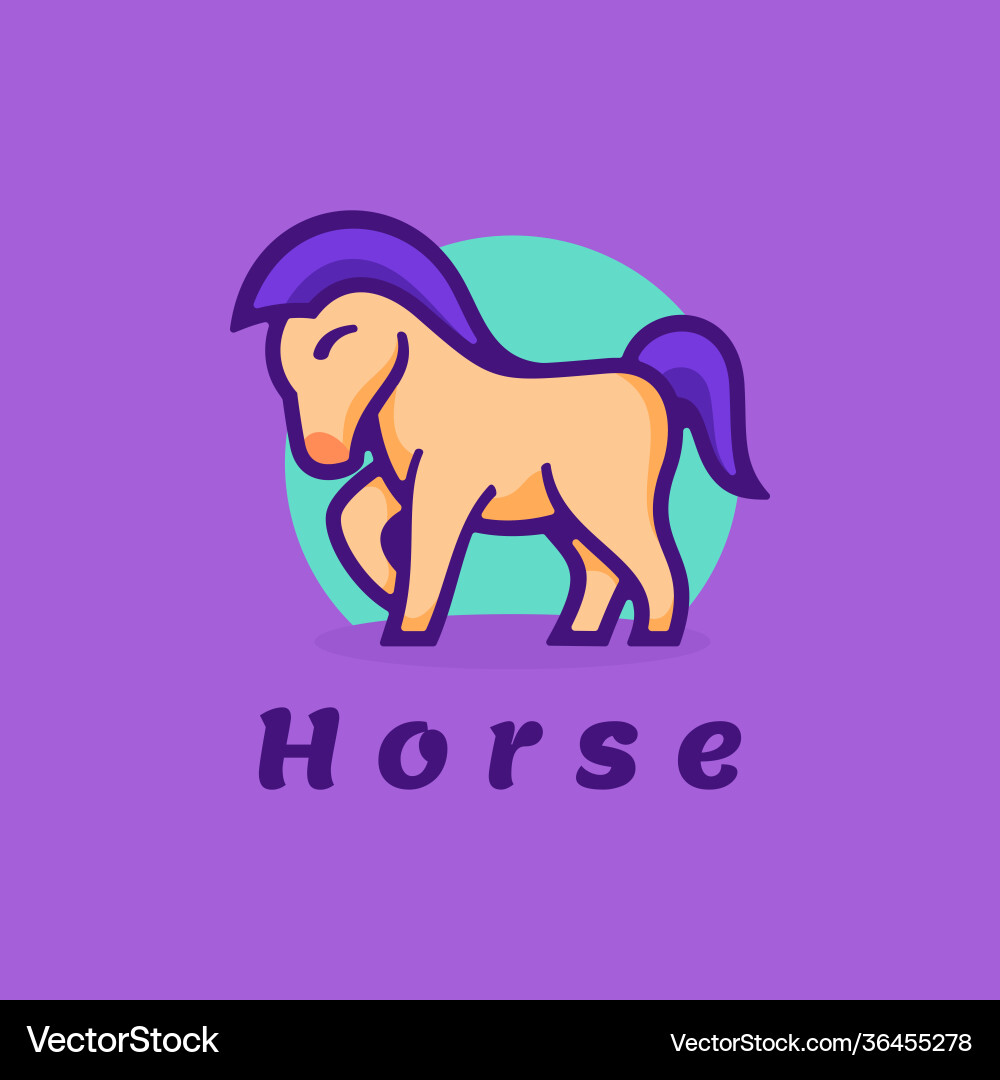 Logo horse simple mascot style Royalty Free Vector Image