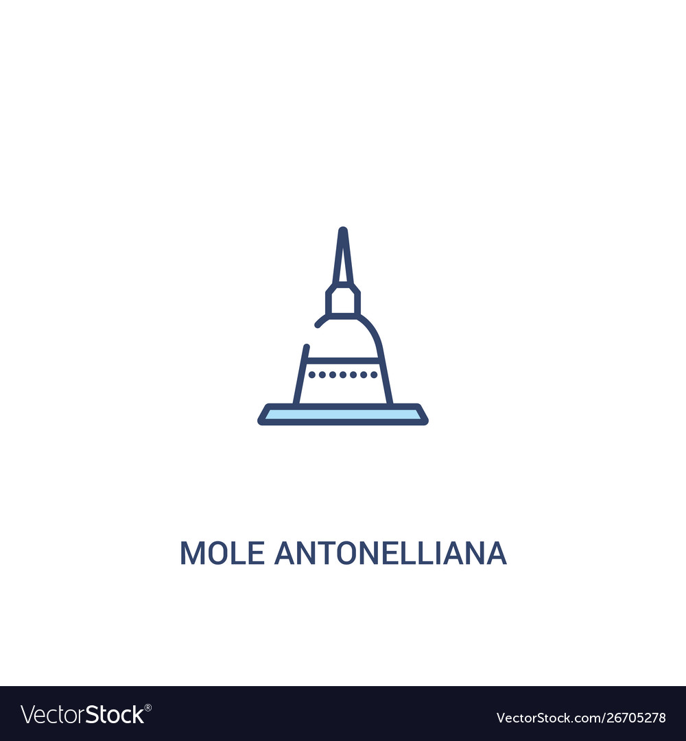 Mole antonelliana in turin concept 2 colored icon