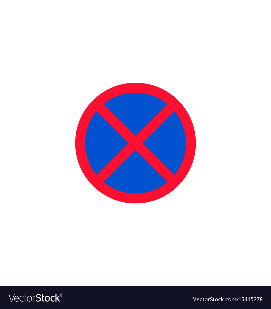 No Stopping And Parking Roadsign Isolated Vector Image