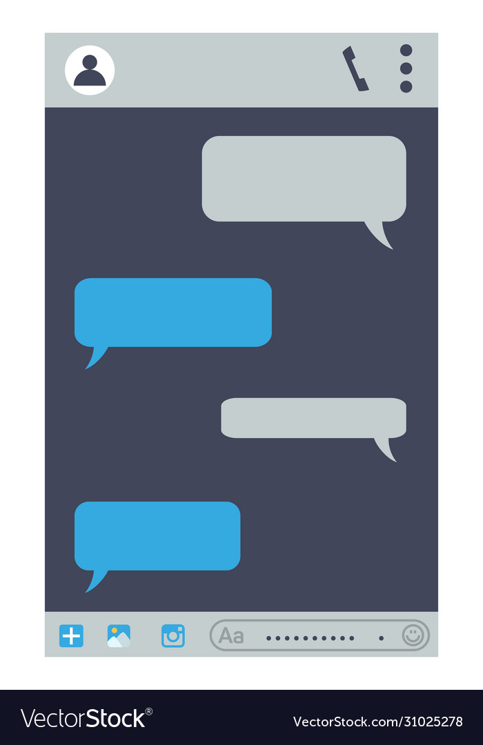 Offener Chat mit Blasen auf dem Flachbildschirm vector image Offener Chat mit Blasen auf dem Flachbildschirm