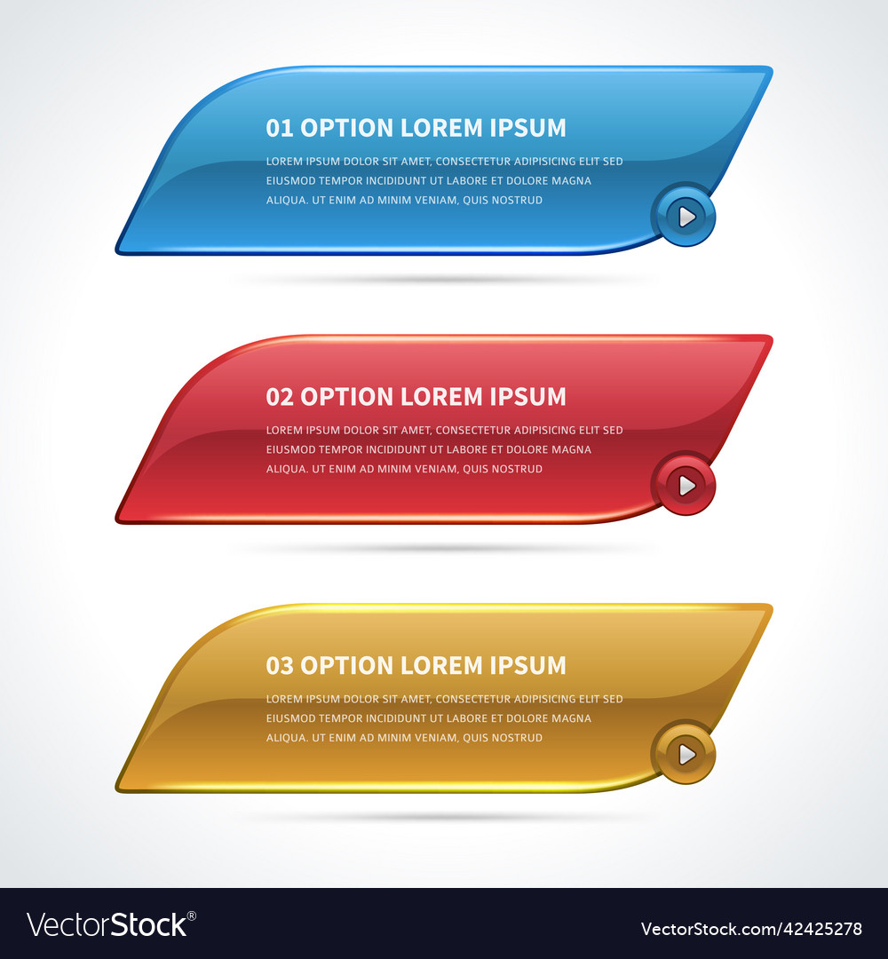 Realistic streamlined rectangle infographics Vector Image