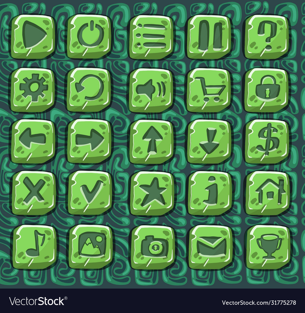 Set of web square button vector image Set of web square button