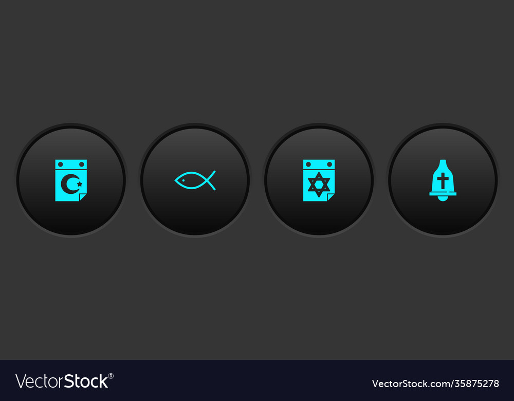 Set star and crescent christian fish jewish