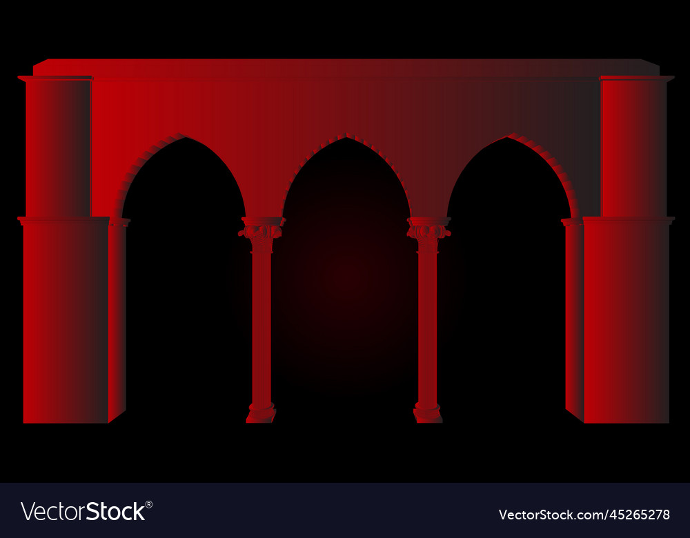 Stucco wall and marble floor with arches vector image Stucco wall and marble floor with arches