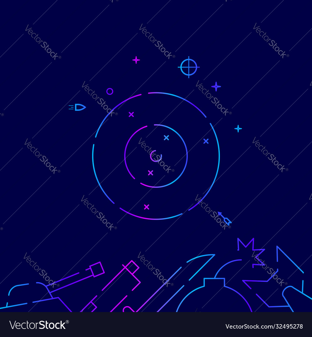 Target shooting range gradient line icon