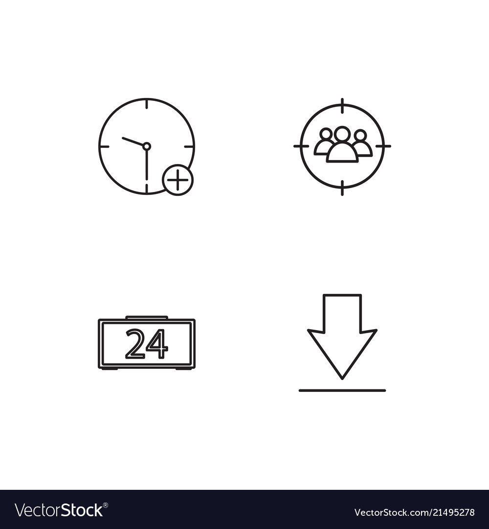 Time linear icons set simple outline
