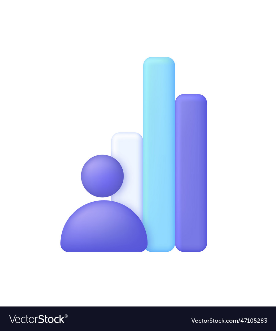 3d wachsende Balkendiagramm und Person