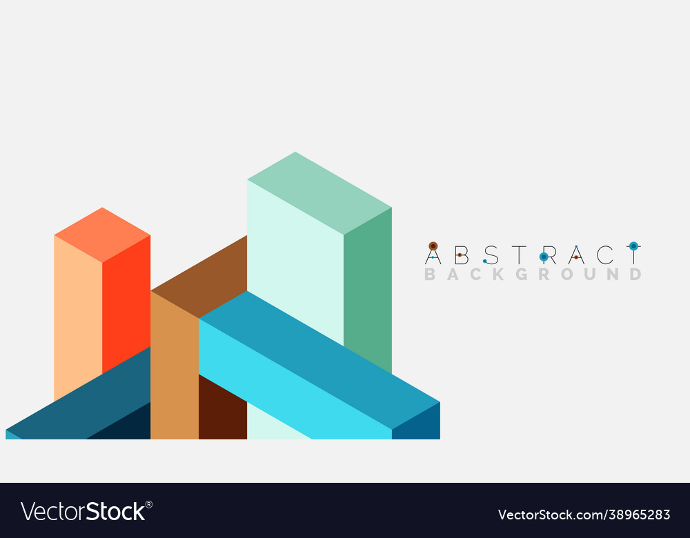 Abstract background 3d cubes cubic elements vector image Abstract background 3d cubes cubic elements