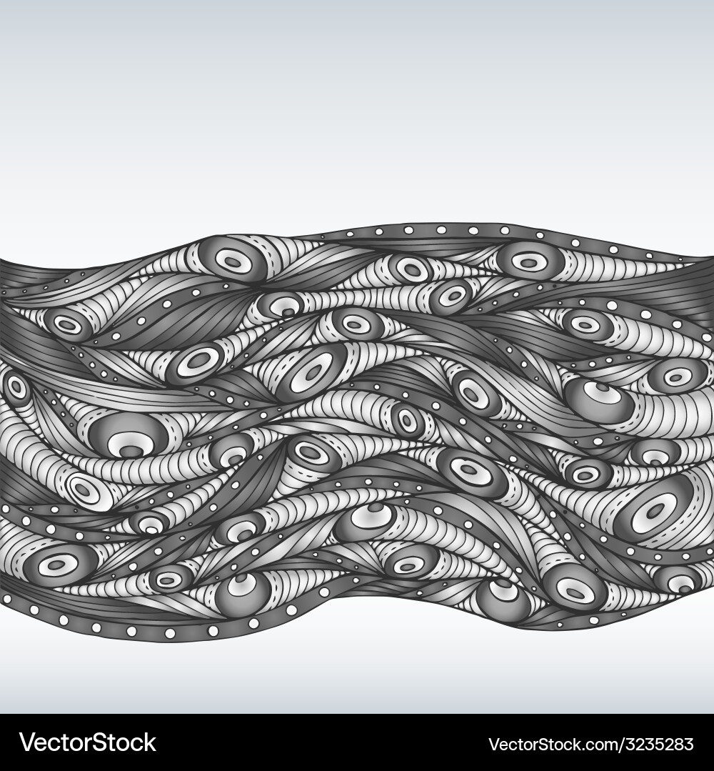 Abstract doodle decorative waves background Vector Image