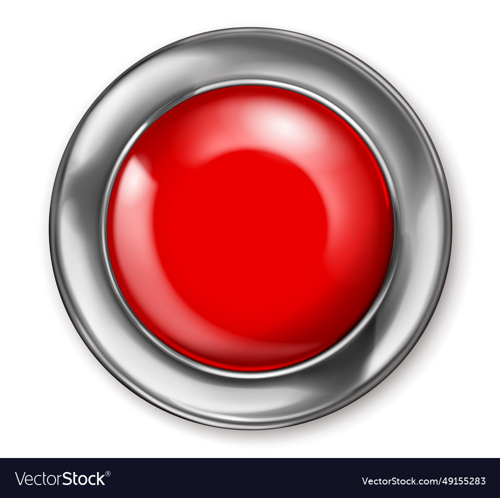 Big button with metallic border Royalty Free Vector Image