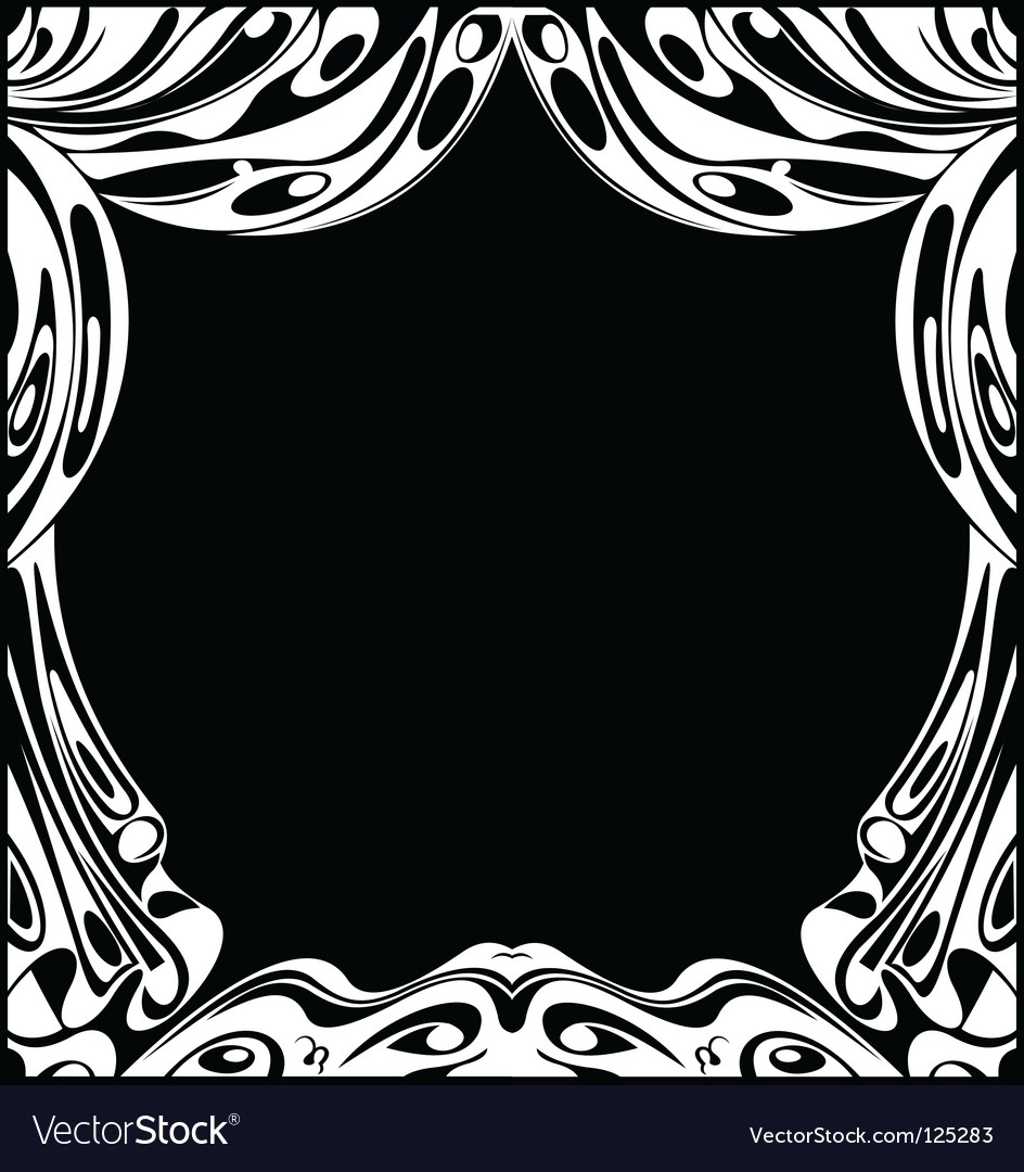 Black and white theatrical curtains Royalty Free Vector