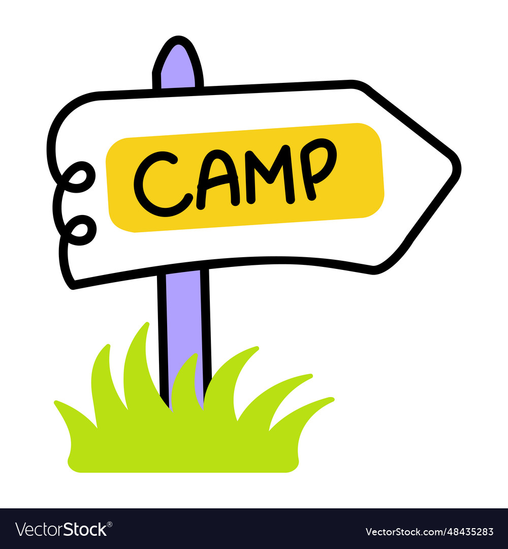 Camp board Royalty Free Vector Image - VectorStock