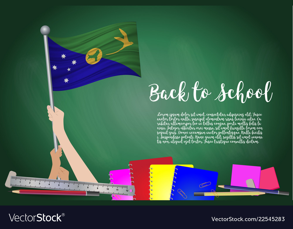 Christmas Island Flag on Chalkboard