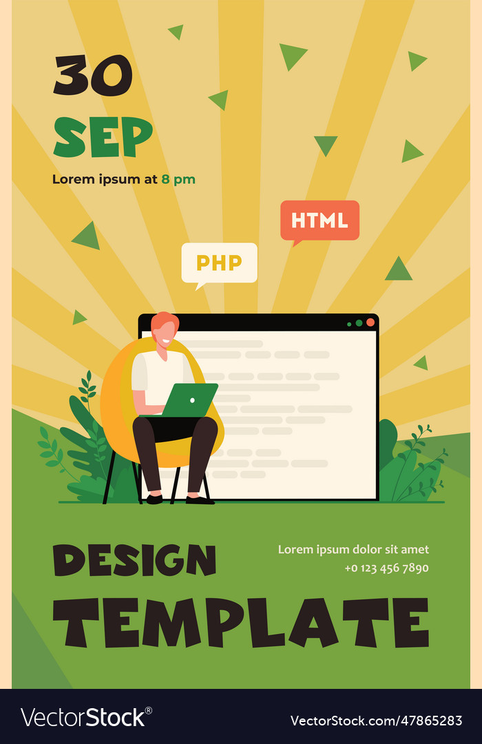 Developer writing code for website vector image Developer writing code for website
