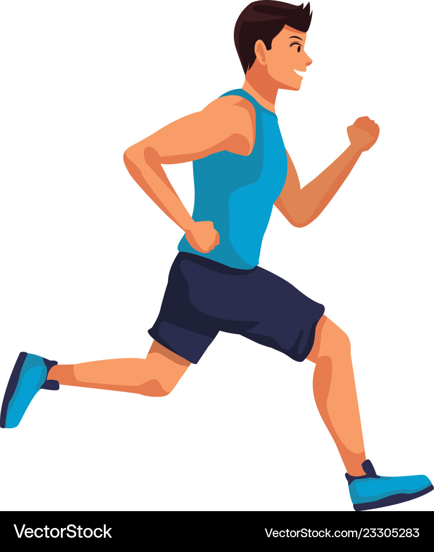 Fitness man running Royalty Free Vector Image - VectorStock