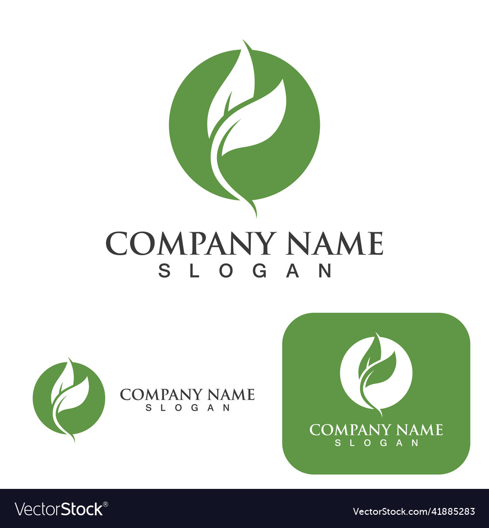 Logos Of Green Tree Leaf Ecology Royalty Free Vector Image