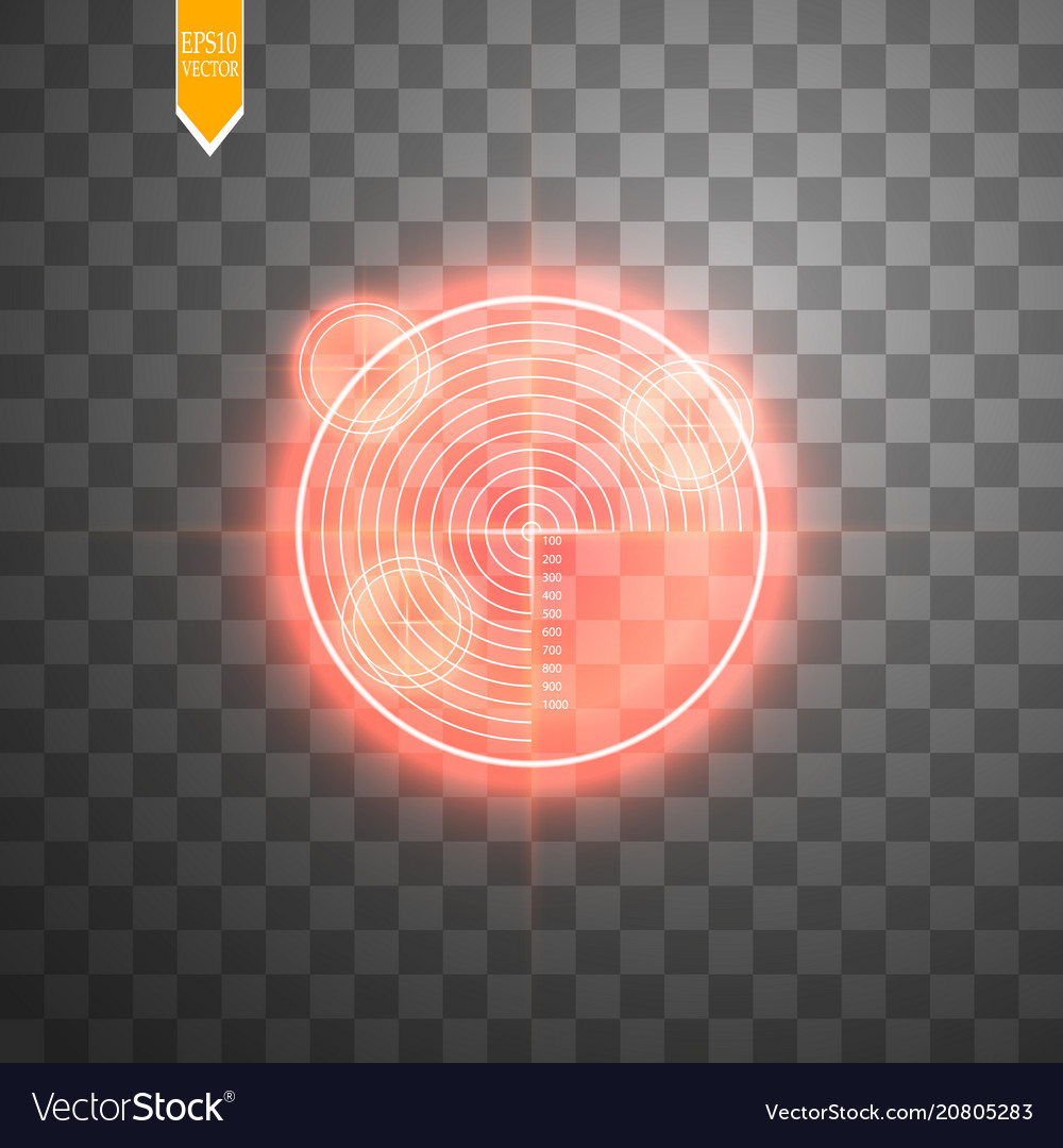 Neon target isolated game interface element vector image Neon target isolated game interface element