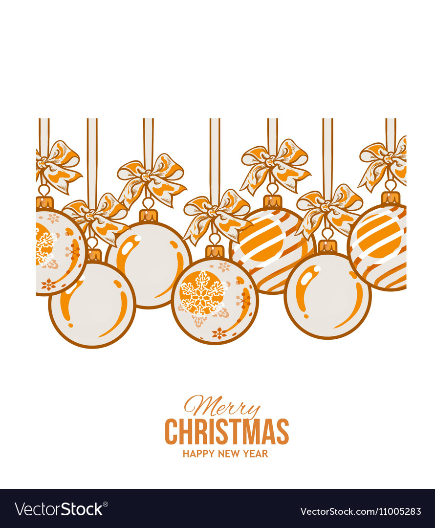 Orange christmas balls with ribbon and bows