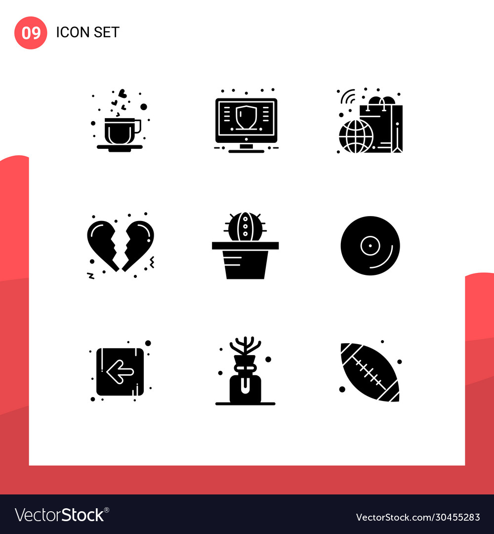 Set 9 commercial solid glyphs pack for disk Vector Image Set 9 commercial solid glyphs pack for disk vector image on VectorStock