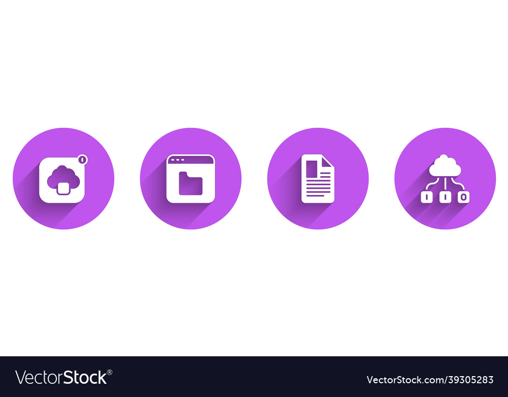 Set cloud technology data transfer browser files vector image Set cloud technology data transfer browser files