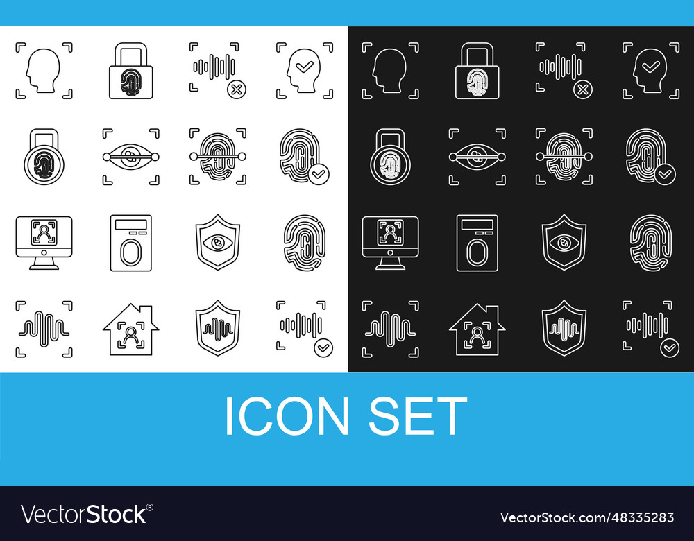 Set line voice recognition fingerprint rejection vector image Set line voice recognition fingerprint rejection
