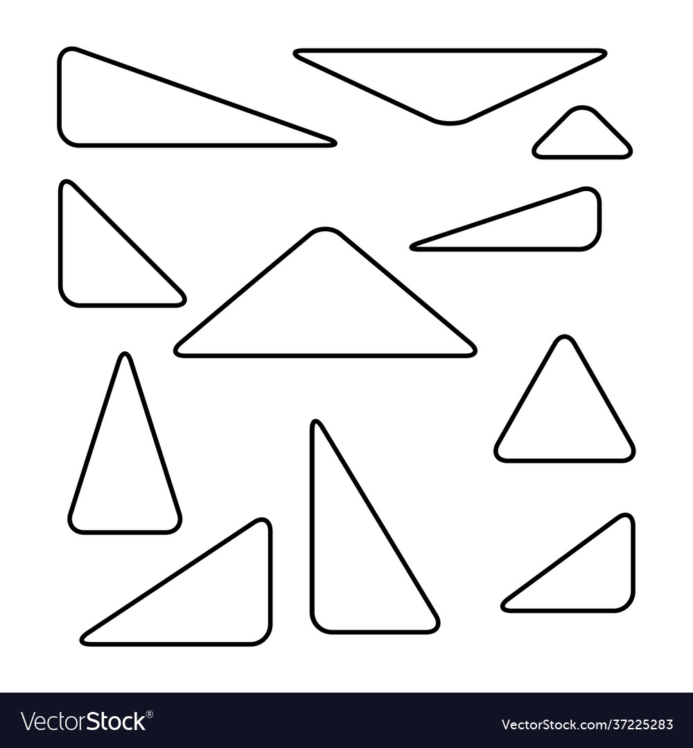 Set triangle line design collection art vector image Set triangle line design collection art