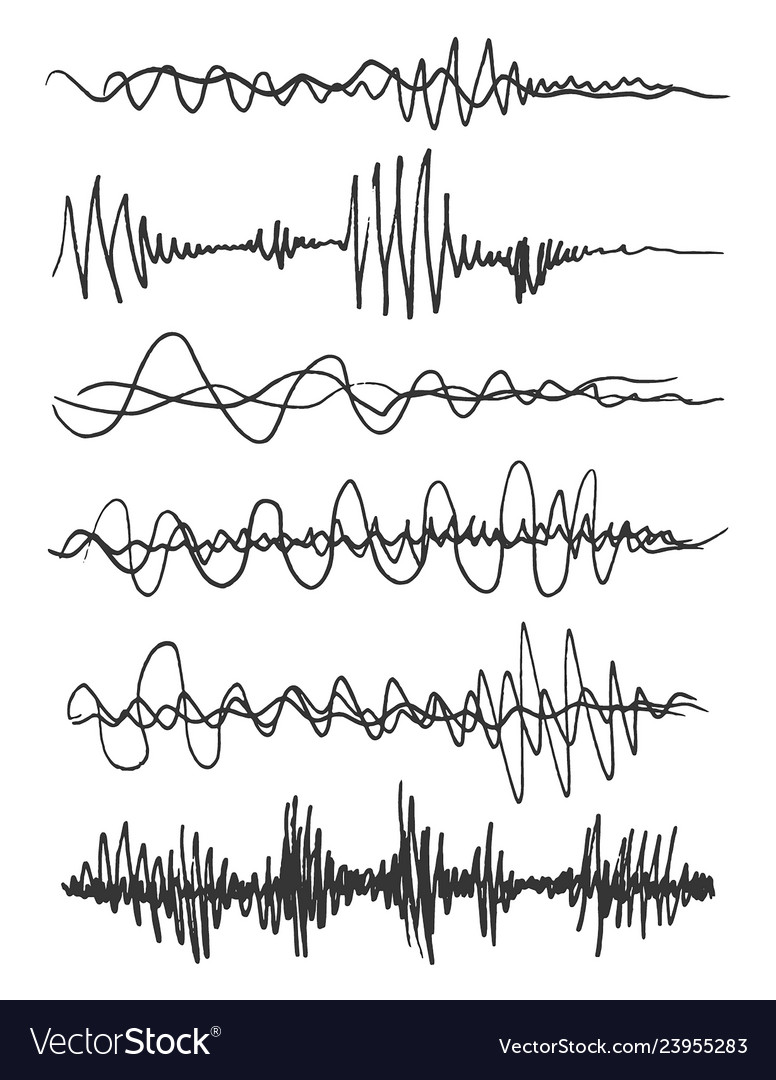 Sound waves set audio player vector image Sound waves set audio player