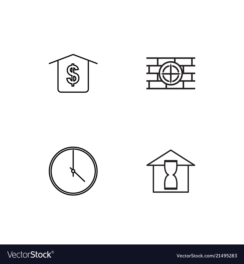 Time linear icons set simple outline