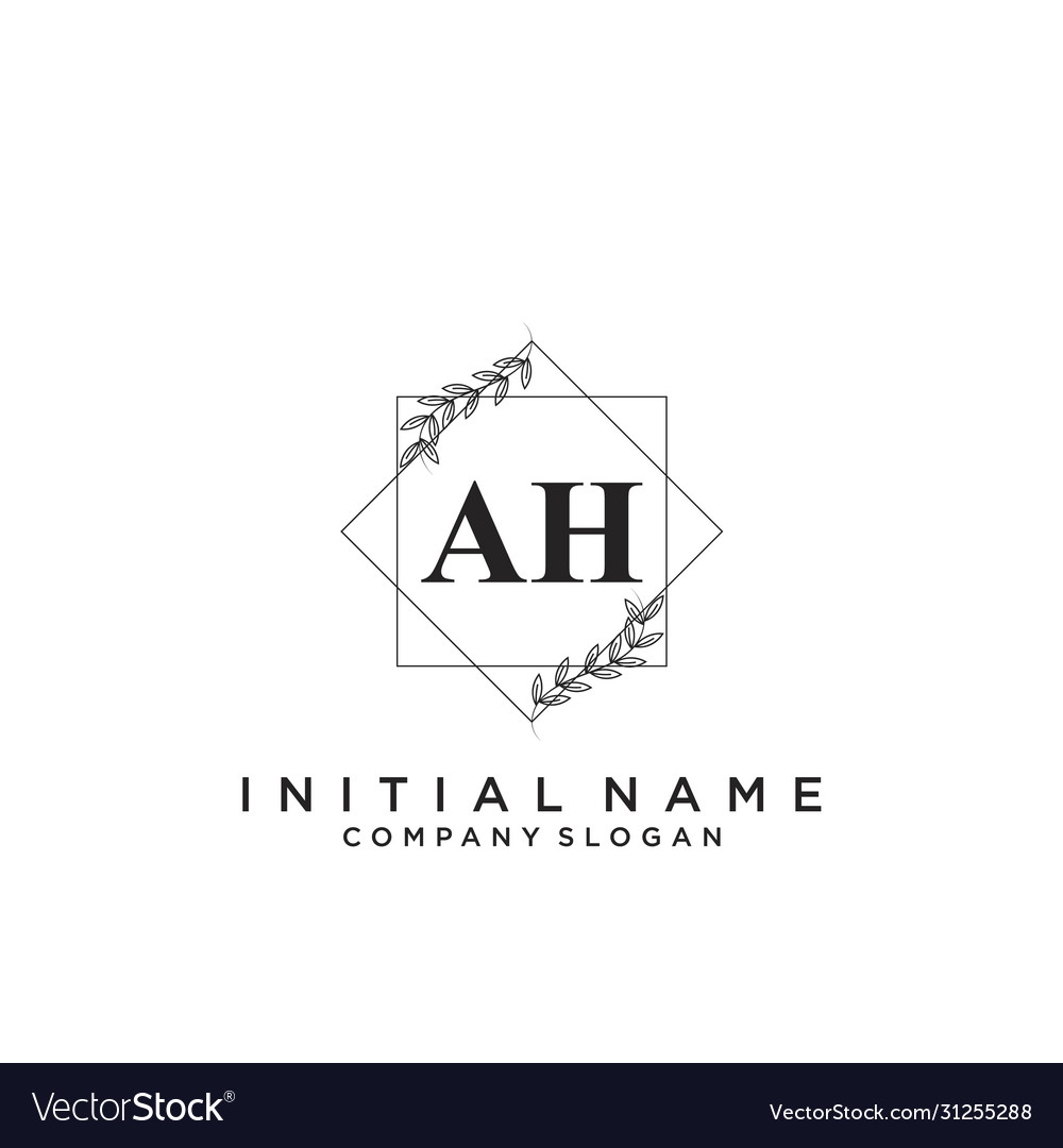 Ah initial handwriting logo design