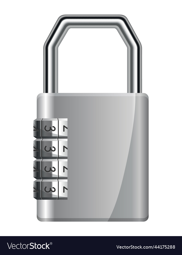 Code padlock lock with combination password vector image Code padlock lock with combination password