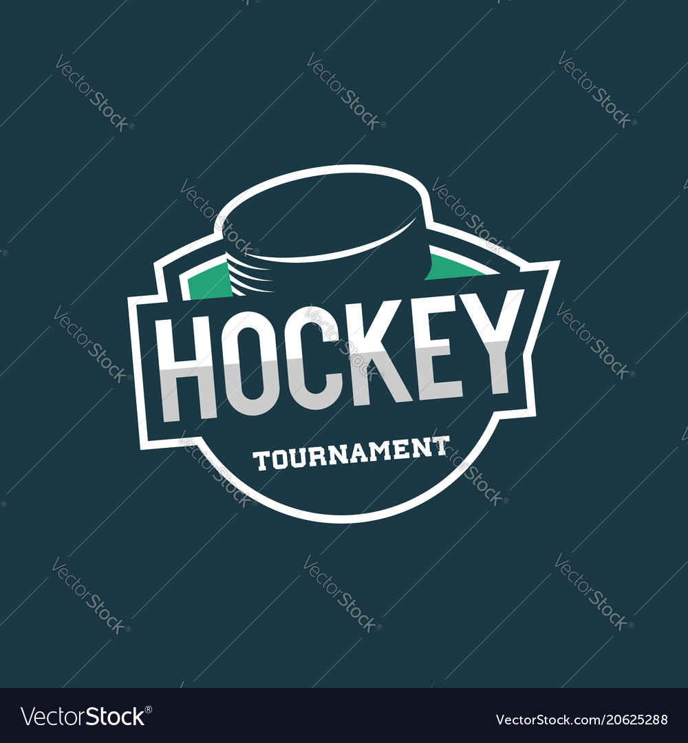 Hockey logo sport emblem Royalty Free Vector Image