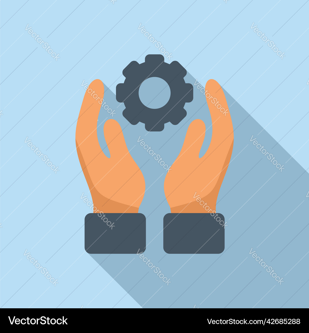 Keep gear solution icon flat business Royalty Free Vector