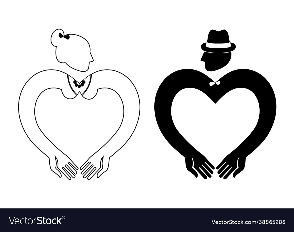 Man and woman icon heart shaped