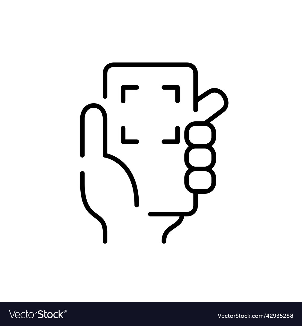 Scanning a qr code frame on smartphone pixel vector image Scanning a qr code frame on smartphone pixel