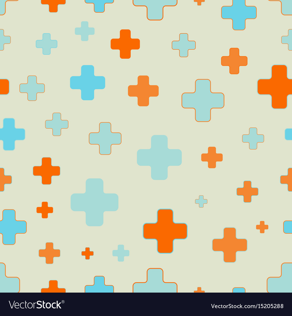 Seamless pattern of plus signs scattered Vector Image