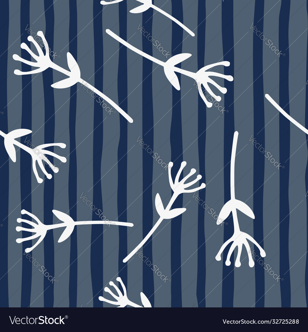 Simple naive seamless doodle pattern with branch vector image Simple naive seamless doodle pattern with branch