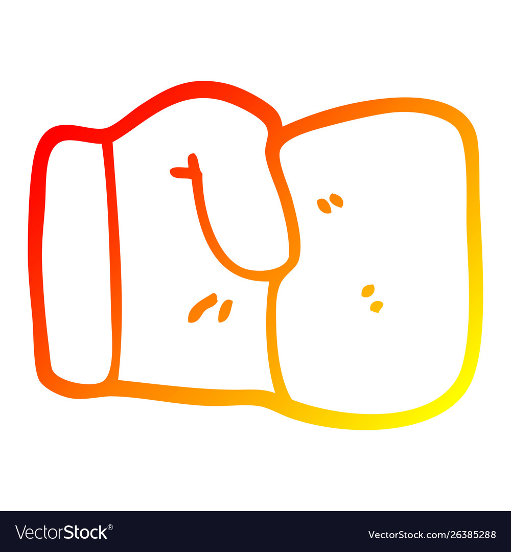 Warm gradient line drawing cartoon boxing glove