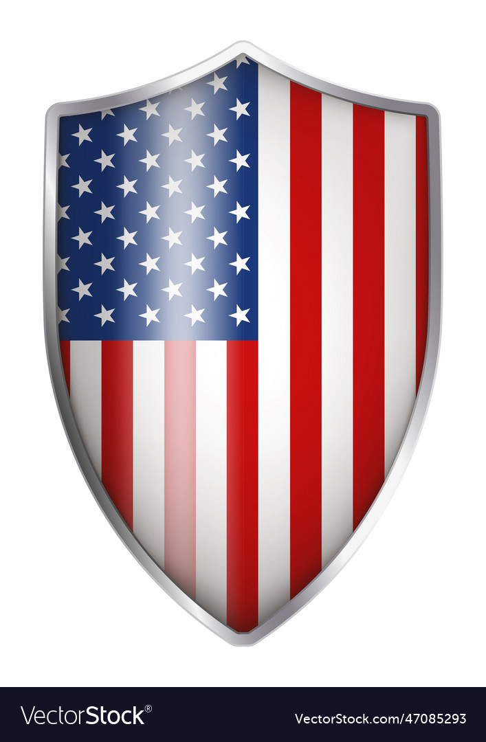 American flag in the form of a medieval shield vector image American flag in the form of a medieval shield