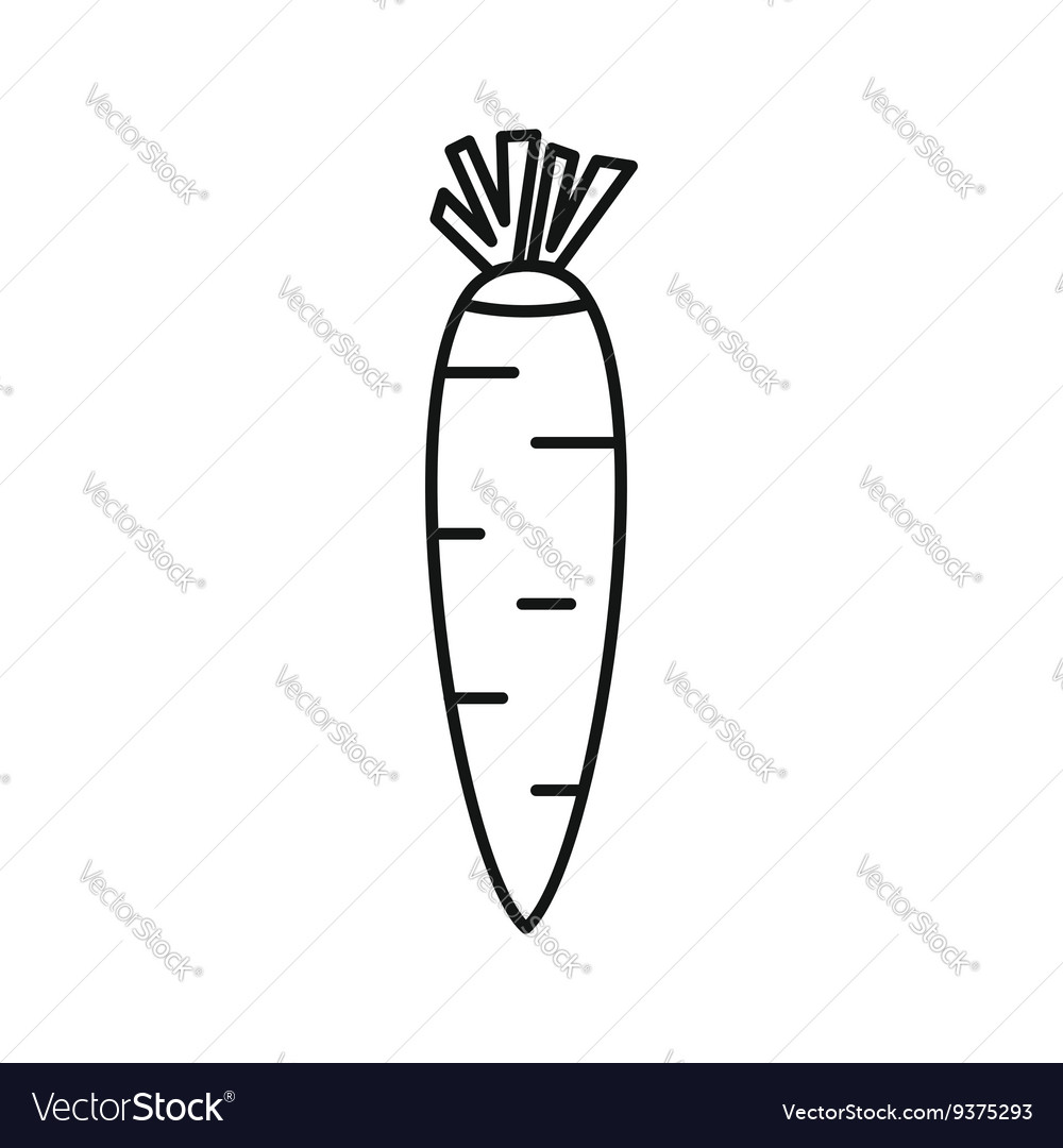 Carrot icon outline style Royalty Free Vector Image