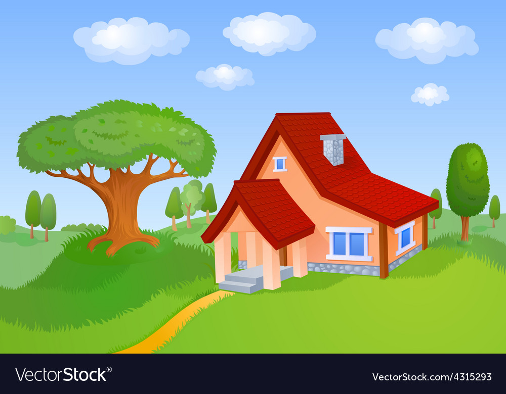 Cartoon landscape Royalty Free Vector Image - VectorStock