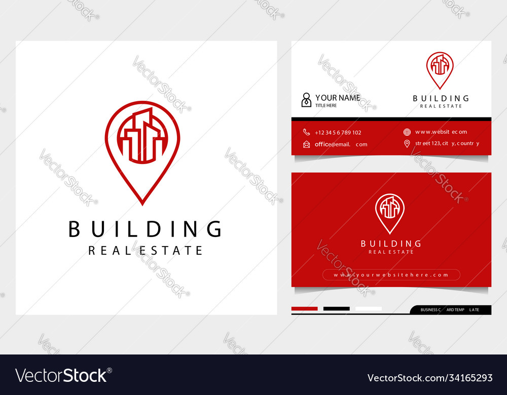 City pin logo design building line art