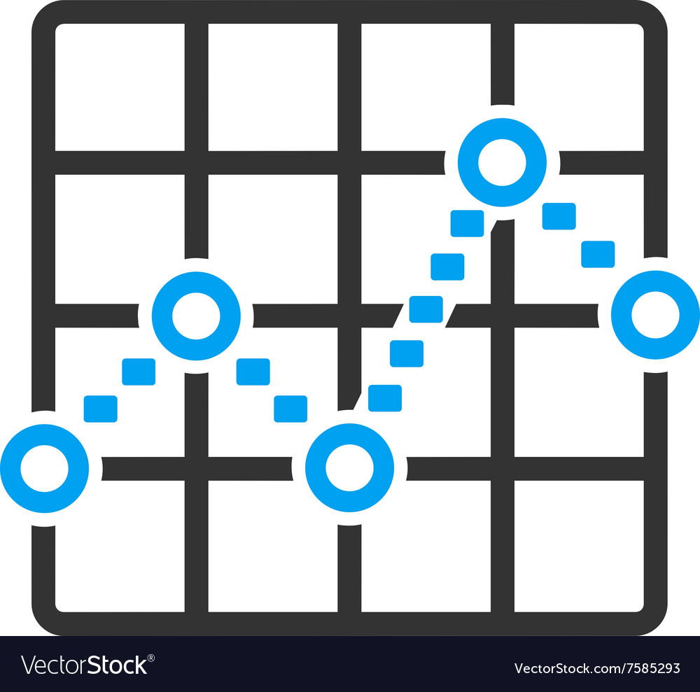 Dotted line grid plot icon