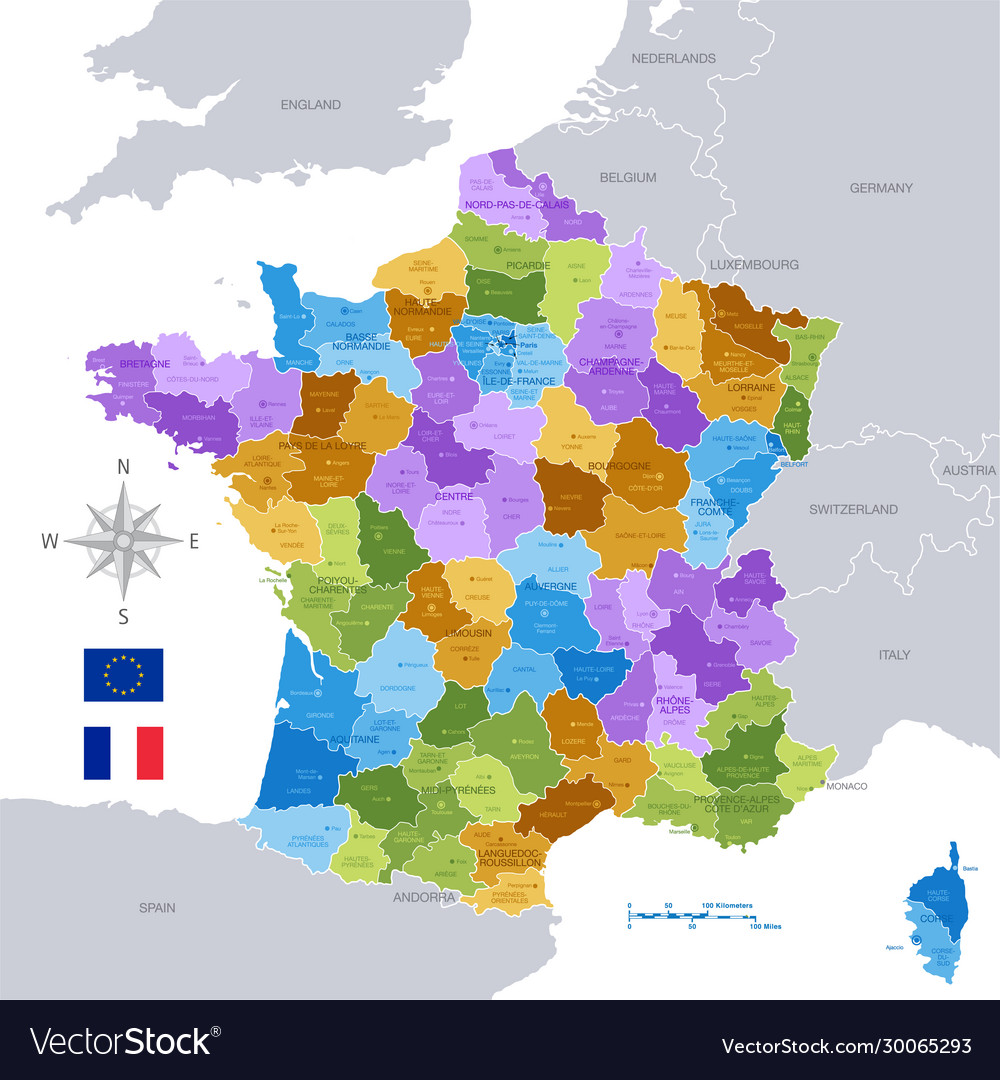 Карта франции с провинциями