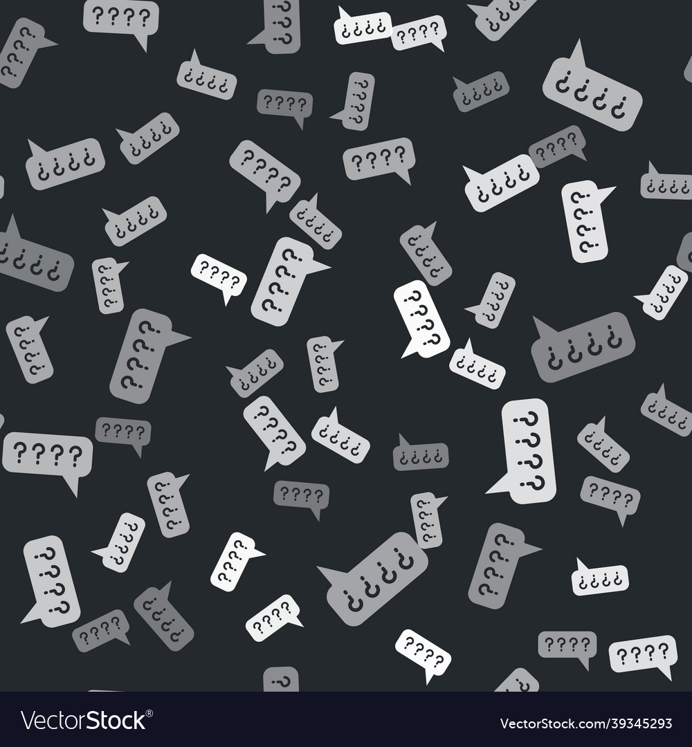 Grey Speech Bubbles with Question Marks
