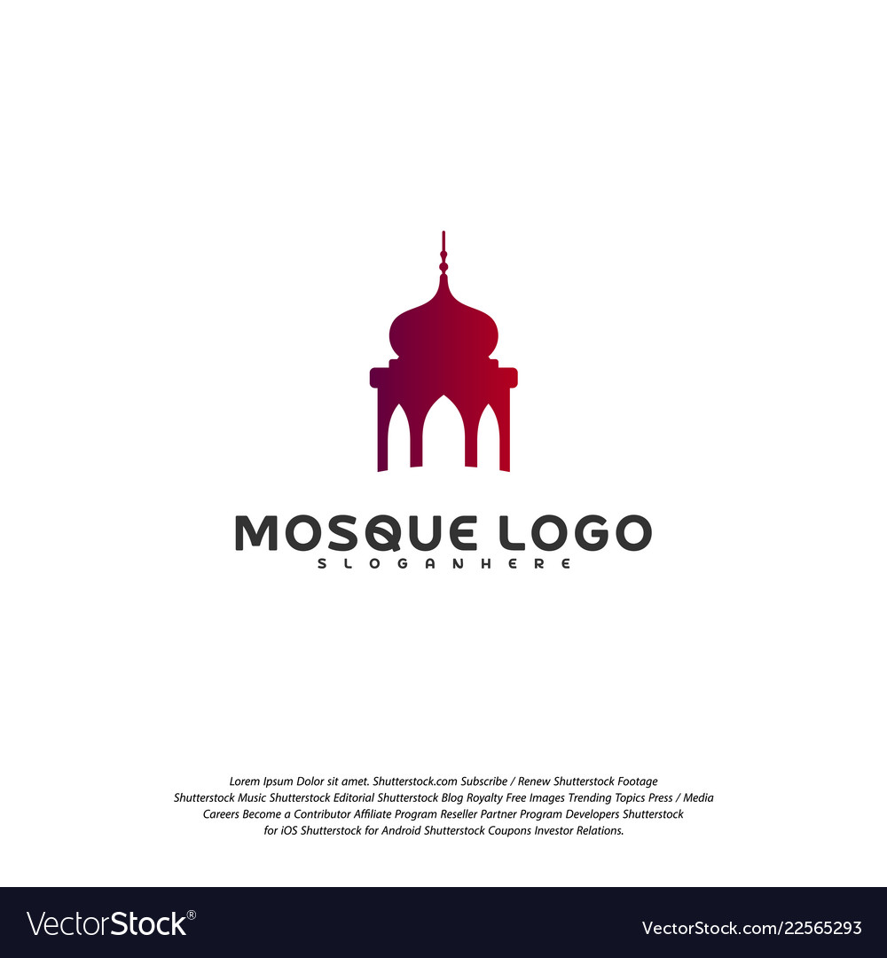 Islamic logo design mosque template muslims