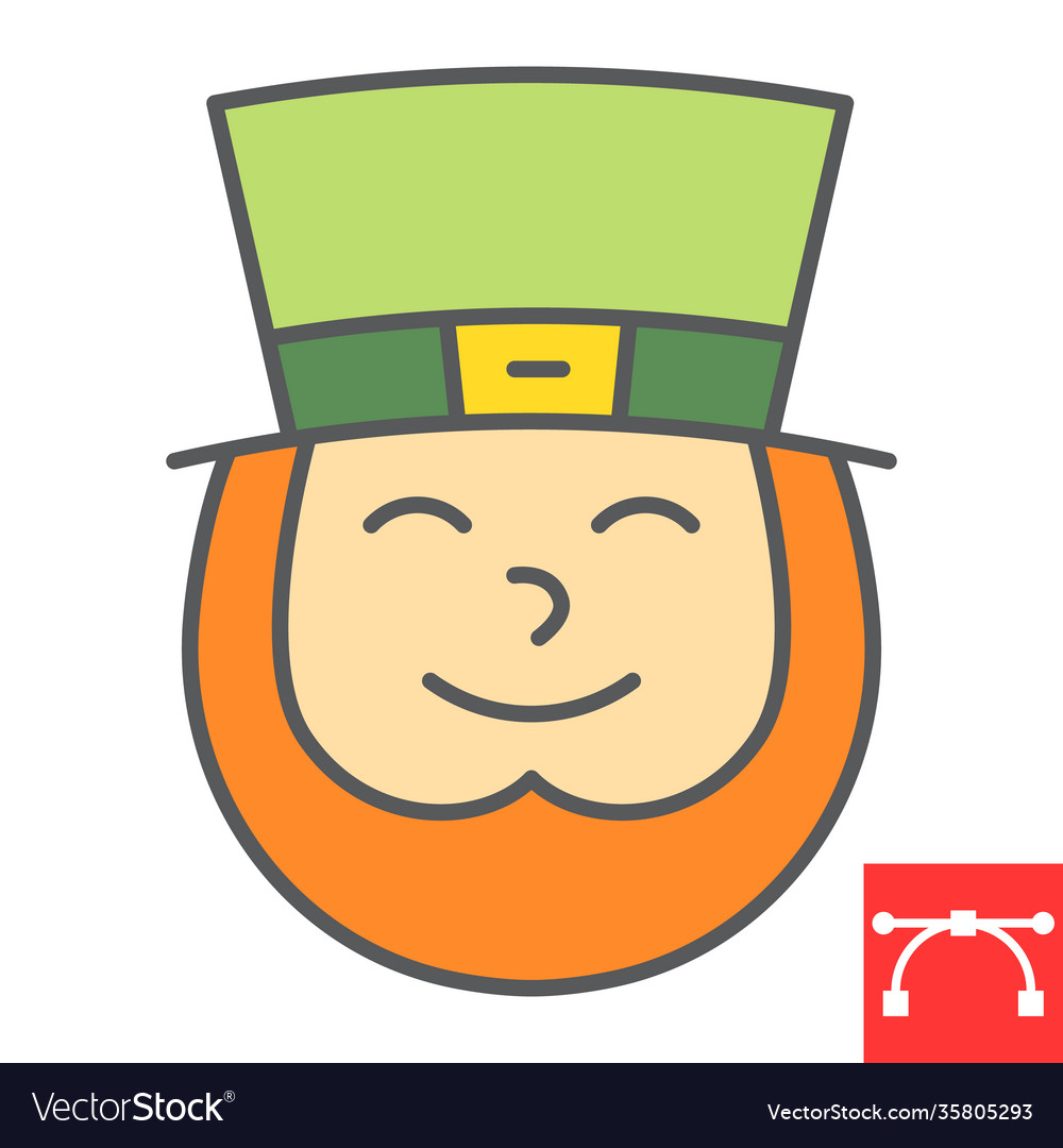 Leprechaun irish character color line icon st