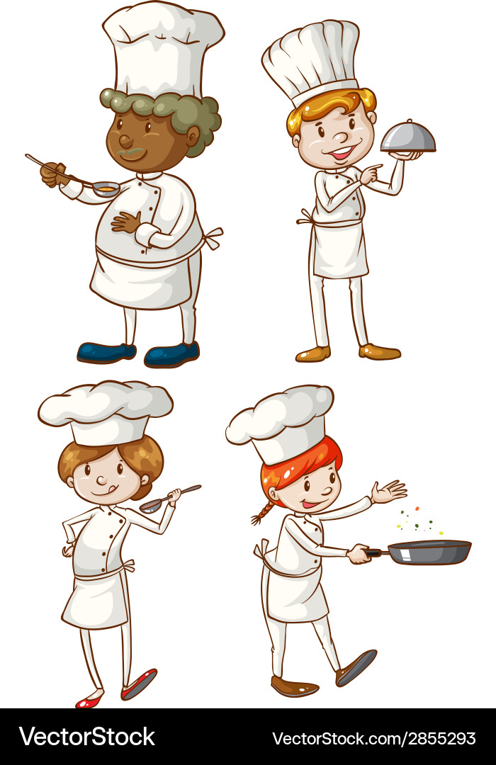 Male and female chefs Royalty Free Vector Image